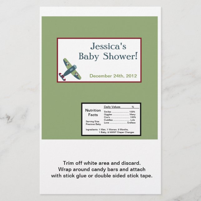 Vintage Flygplan Large Candy Pub Wrapper (Framsida)