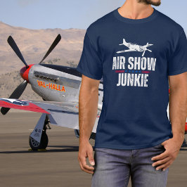 Vintage Flygplan Luft Show Junkie WWII Aviation T Shirt