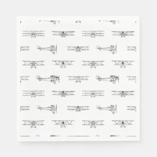 Vintage Flygplan Luftfartssektorn Théte ANPASSNING Pappersservett