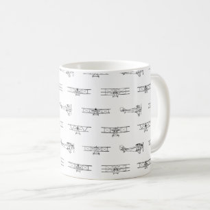 Vintage Flygplan Luftfartsskydd, FÄRG ANPASSNINGS Kaffemugg
