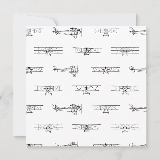 Vintage Flygplan Luftfartsskydd, FÄRG ANPASSNINGSB Inbjudningar (Framsida)