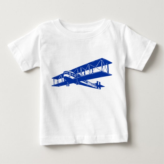 Vintage Flygplan - marinblått T-shirt (Framsida)