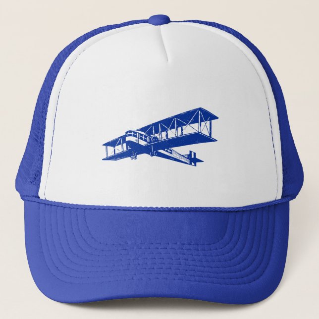 Vintage Flygplan - marinblått Truckerkeps (Framsida)