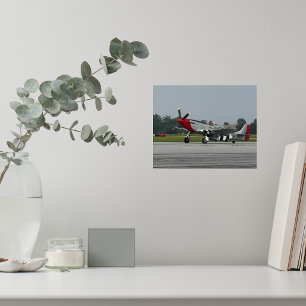 Vintage flygplan P-51 Mustang Aviation födelsedag Poster