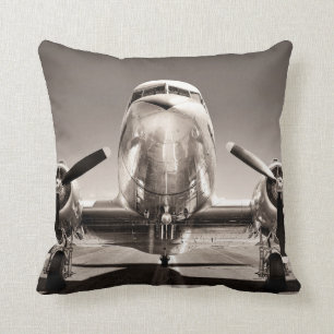 vintage flygplan på bana kudde