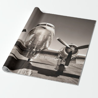 vintage flygplan på bana presentpapper