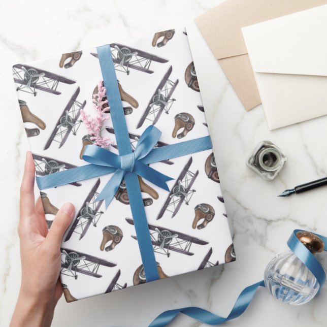 Vintage flygplan presentpapper (Gifting)