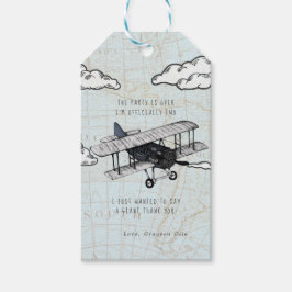 Vintage flygplan | Resa födelsedagsfest present ta Presentetikett