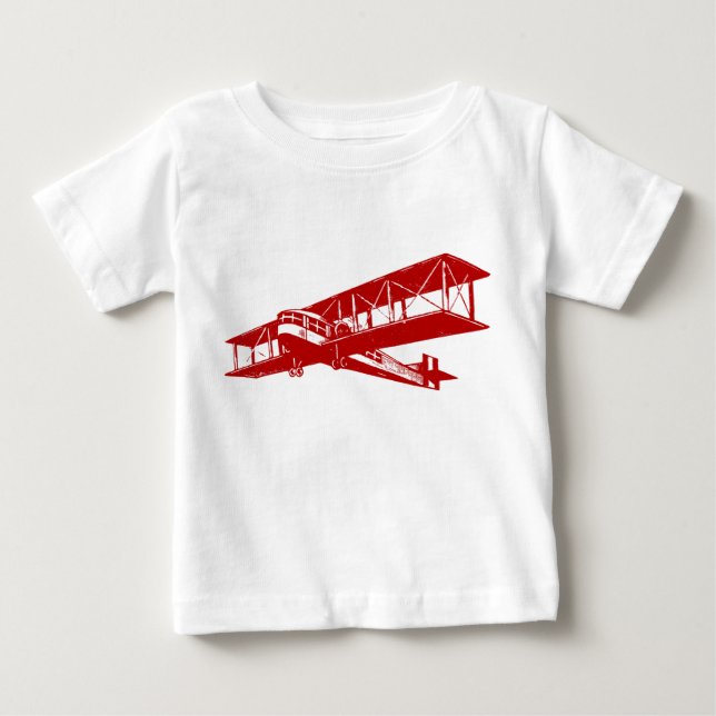 Vintage Flygplan - Ruby Red Tee Shirt (Framsida)