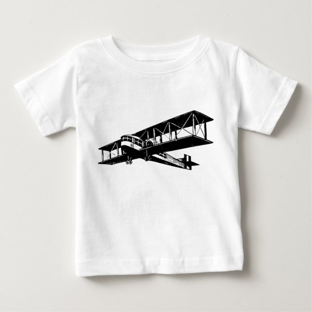 Vintage Flygplan - svart T-shirt (Framsida)