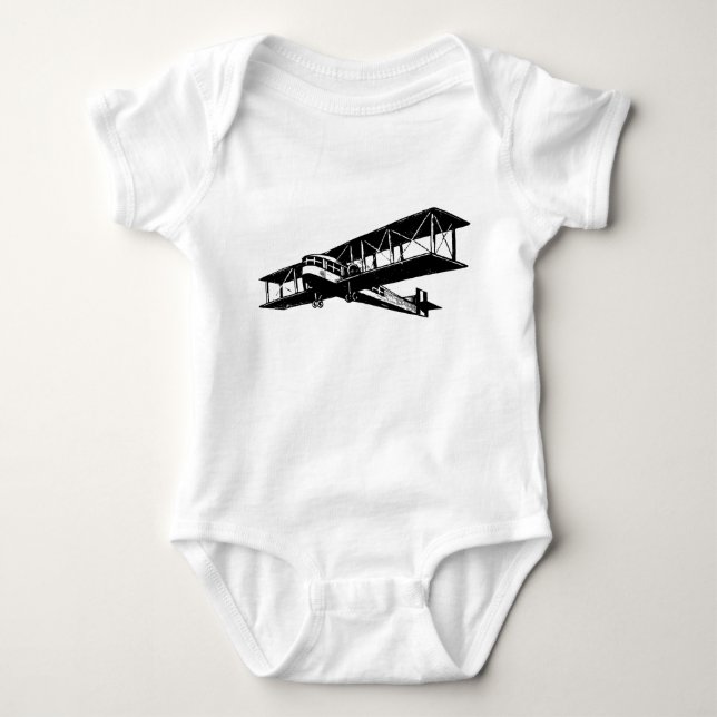 Vintage Flygplan - svart T-shirt (Framsida)