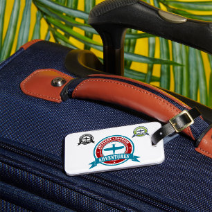 Vintage Flygplan Turism Äventyr Logotyp Aviation Bagagebricka