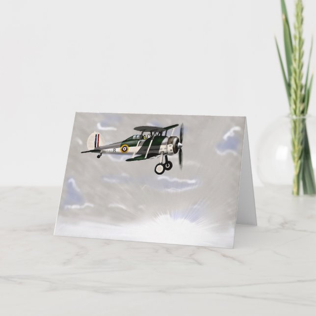 Vintage Flygplan utan Hälsning Kort (Framsida)