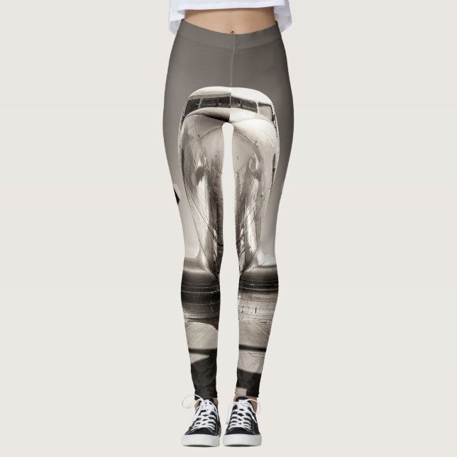 Vintage Flygplanets banscen Leggings (Framsida)