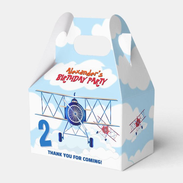 Vintage Flygplanets flygvapnets Födelsedagsfest Presentaskar (Framsidan Sidan)