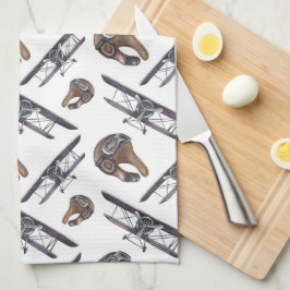 Vintage Flygplanets födelsedag Kökshandduk