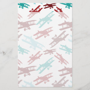 Vintage Flygplanets gåvor för flygplanet Mönster Brevpapper