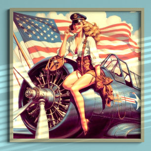 Vintage Flygplanets insticksprogram Poster