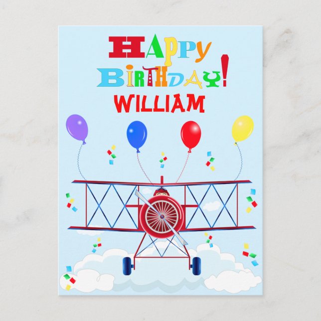 Vintage Flygplanets luftvärdighetsballonger för fl Vykort (Framsida)