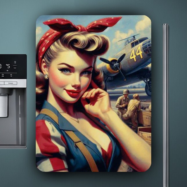 Vintage Flygplanets stift upp Magnet (Skapare uppladdad)