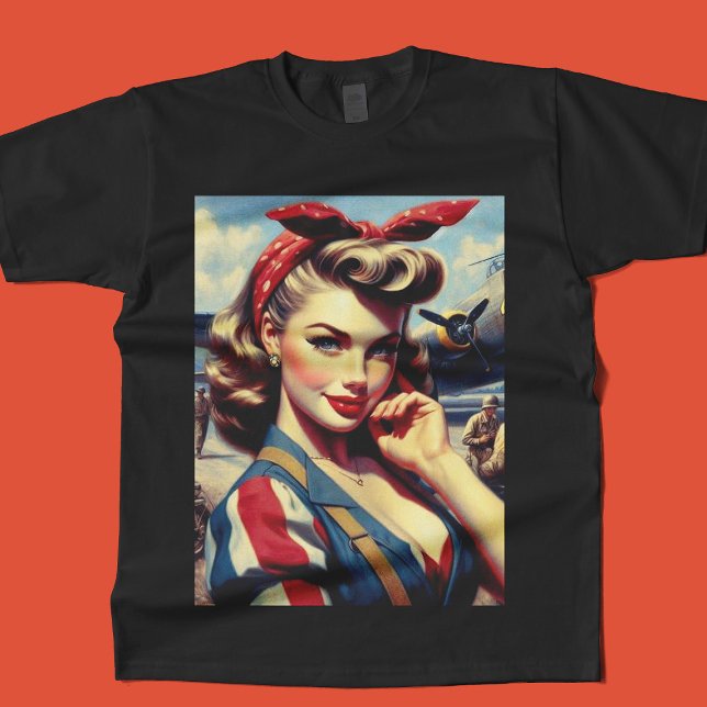 Vintage Flygplanets stift upp T Shirt (Skapare uppladdad)