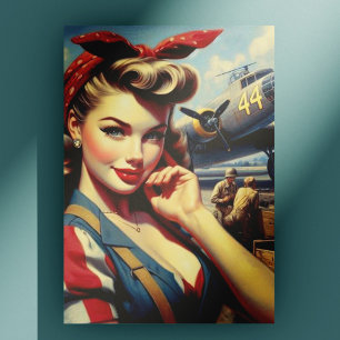 Vintage Flygplanets stift upp Vykort