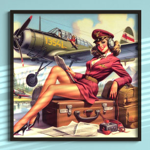 Vintage Flygplanets uppritningsillustration Poster