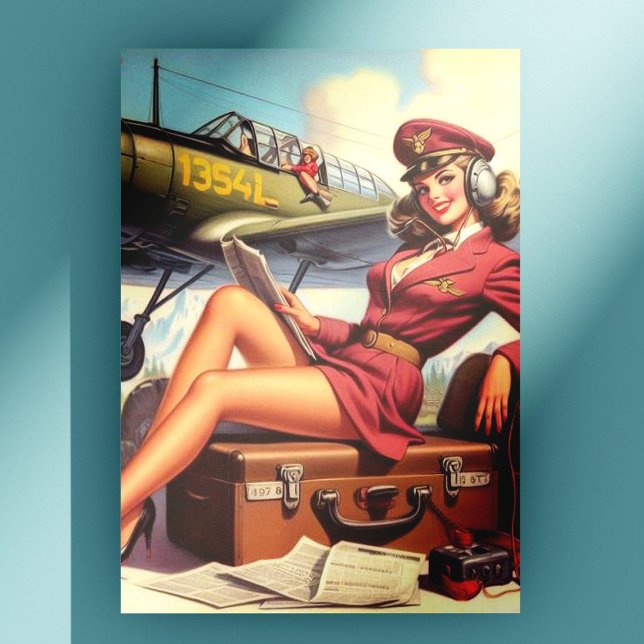 Vintage Flygplanets uppritningsillustration Vykort (Skapare uppladdad)