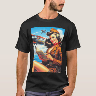 Vintage Flygplanets uppstickning T Shirt