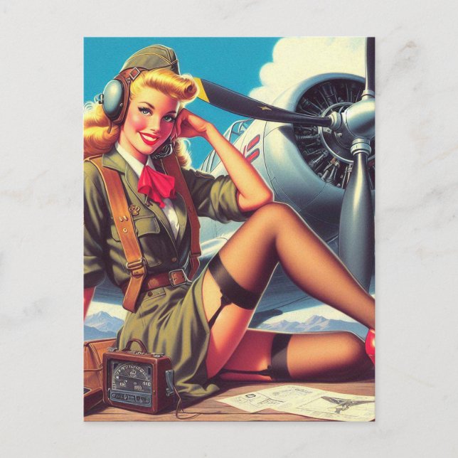 Vintage Flygplanets uppstickning Vykort (Framsida)