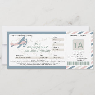 Vintage Flygplans Födelsedags Boarding Pass Biljet Inbjudningar