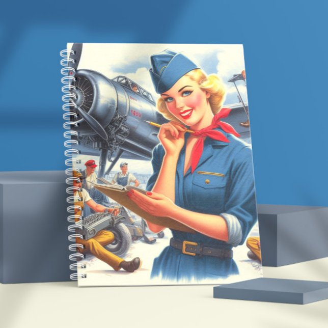 Vintage flygplans pin-up anteckningsbok (Skapare uppladdad)
