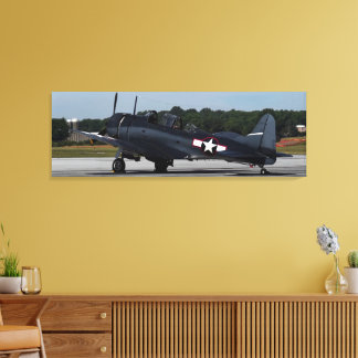 Vintage flygplanskrigsflygplan jaktflygplan Luftsh Canvastryck