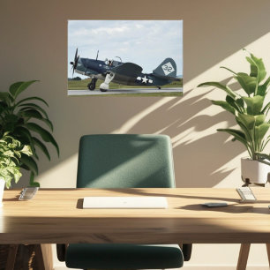 Vintage flygplanskrigsflygplan jaktflygplan luftsh canvastryck