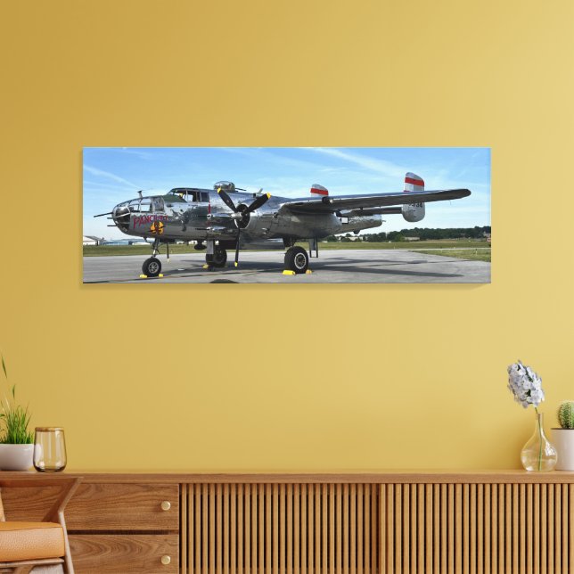 Vintage flygplanskrigsflygplan Jaktflygplan Luftsh Canvastryck (Insitu (Vardagsrum))