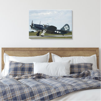 Vintage flygplanskrigsflygplan jaktflygplan luftsh canvastryck
