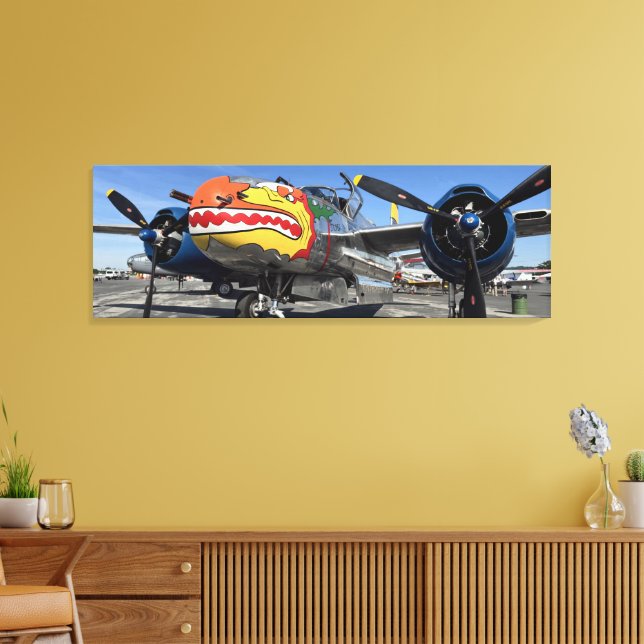 Vintage flygplanskrigsflygplan jaktflygplansfotogr canvastryck (Insitu (Vardagsrum))