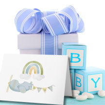 Vintage flygplansmoln Baby Shower Tacksamhetskort