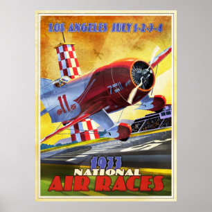 Vintage flygplansracer poster