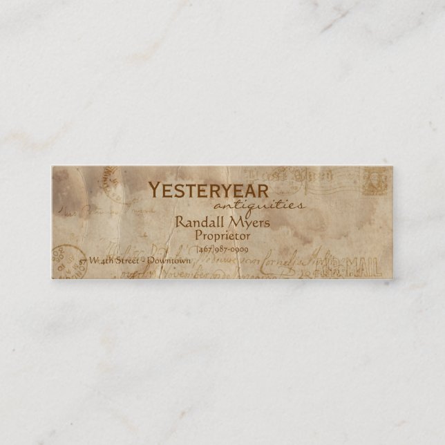 Vintage flygpost II Mini Visitkort (Framsida)