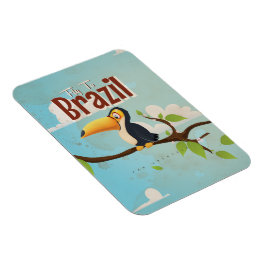 Vintage flygresa till Brasilien Tukan Resa Affisch Magnet