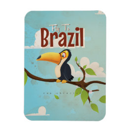 Vintage flygresa till Brasilien Tukan Resa Affisch Magnet