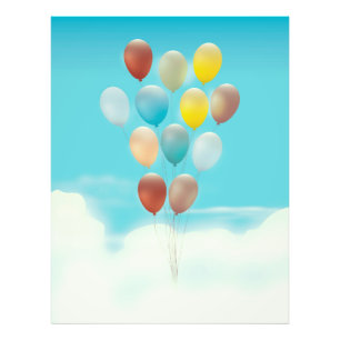 Vintage Flytande Ballonger Fototryck
