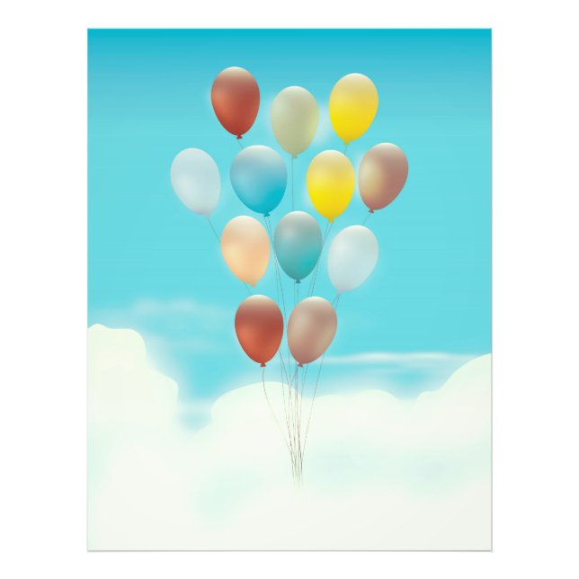 Vintage Flytande Ballonger Fototryck (Framsidan)
