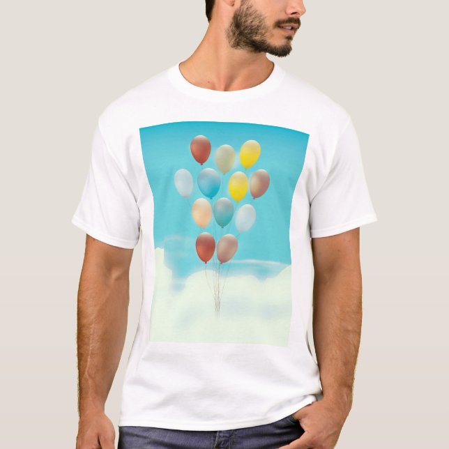 Vintage Flytande Ballonger T Shirt (Framsida)