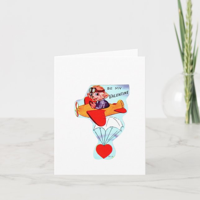 Vintage Flytande Hund Valentine Kort (Framsida)