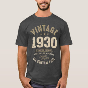 Vintage född 1930 - 92:a födelsedag Retro Classic T Shirt