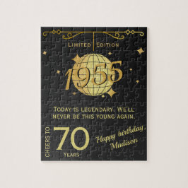 Vintage född 1955, 70:e födelsedagsfestens gåva pussel