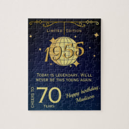 Vintage född 1955, 70:e födelsedagsfestens gåva pussel
