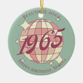 Vintage född 1965 60 födelsedagskalender julgransprydnad keramik